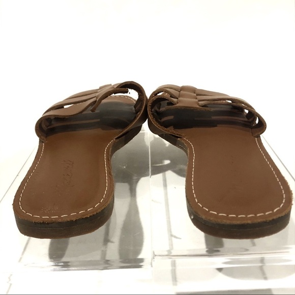 Madewell The Boardwalk Fisherman Slide Mule Flat Tan Leather Sandals Size 6.5 - Picture 5 of 10